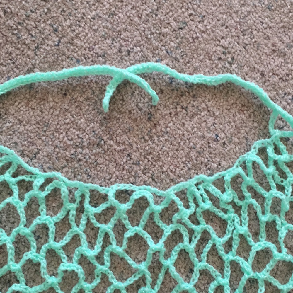 HAND CRAFTED Bandana Scarf Kerchief Crochet Mint Green - Picture 4 of 6